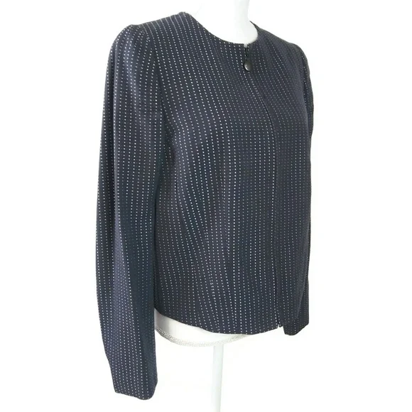Akris Punto Tweed Zip Up Jacket Size 12 Office Work Corporate Designer Feminine - Picture 3 of 7